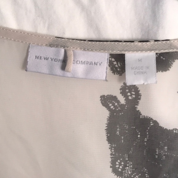 New York & Company Sheer Faux Lace 3/4 Sleeve - Picture 3 of 3